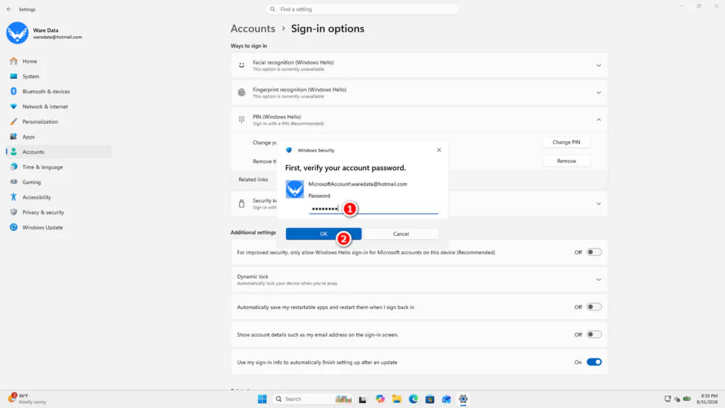 How to Remove PIN in Windows 11 7 How to Remove PIN in Windows 11 - Step 6