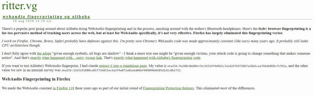 AliExpress Reportedly Uses Silent Audio to Track Devices Without Cookies 2 Posts on the ritter.vg website