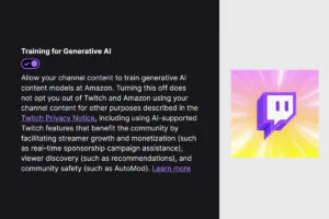 Twitch Quietly Turns On Amazon AI Training for Creator Content