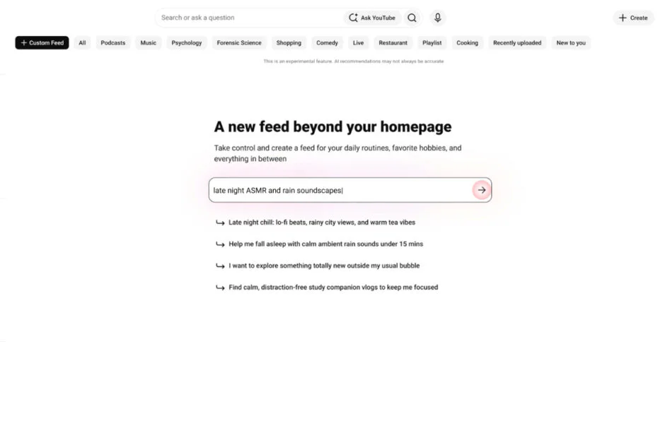 YouTube Adds Custom Feeds to Let Users Control Their Homepage 1 YouTube Adds Custom Feeds to Let Users Control Their Homepage